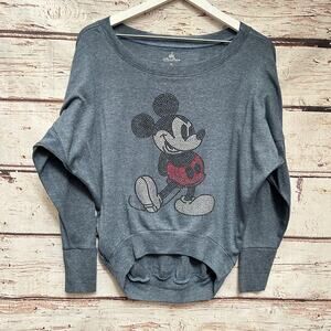 DISNEY PARKS Mickey Mouse Rhinestone Crop Top Sweater Sz XS